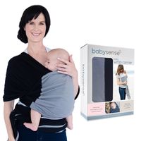 Baby Sense Wrap Carrier - Black & Grey